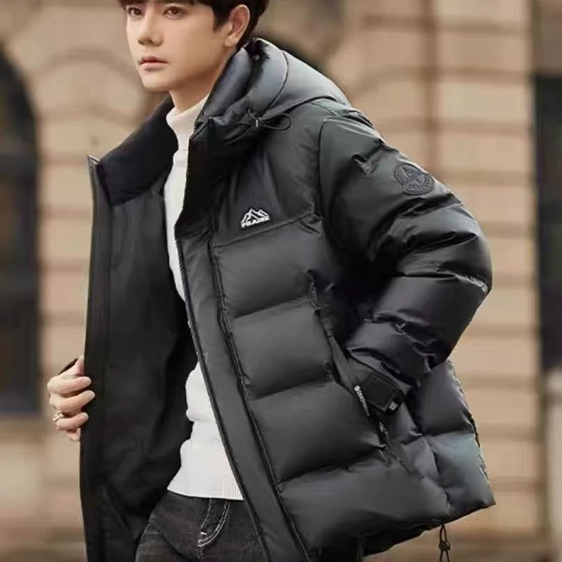 羽绒服男款冬季2024新款加厚白鸭绒保暖连帽外套高充绒防寒服w07