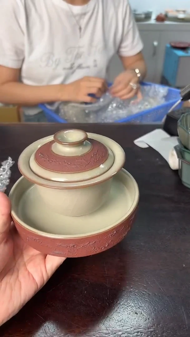 龙泉云间青瓷小米茶器