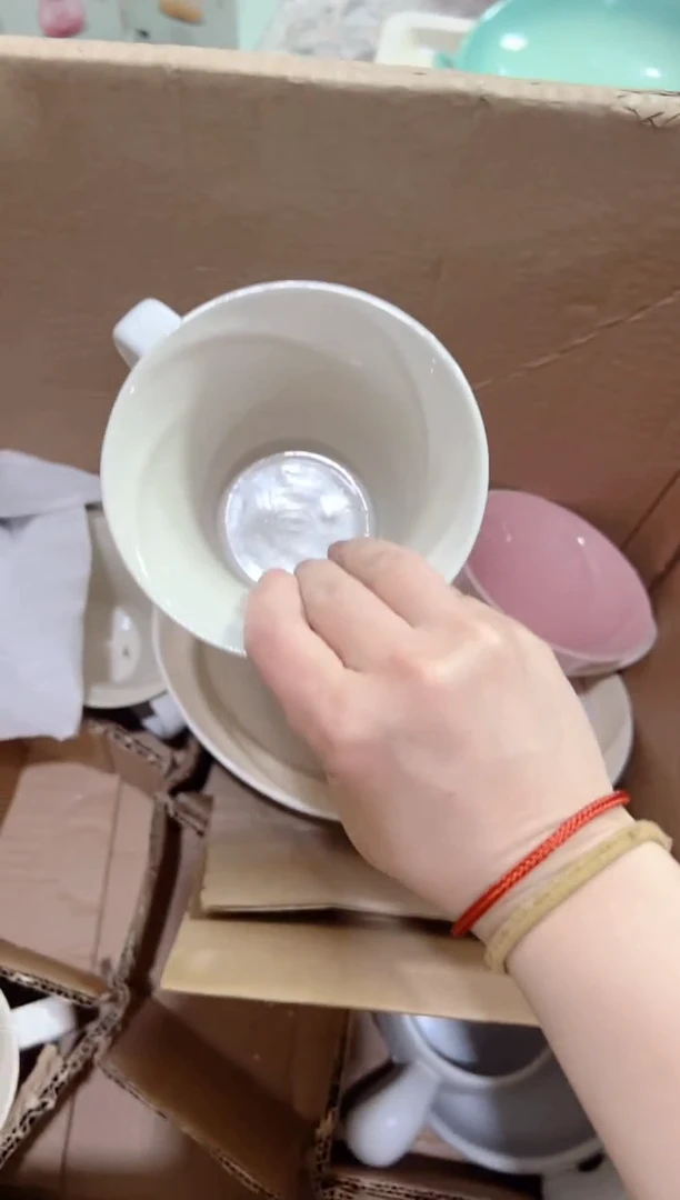 【闪购商品】碟大口杯----------米白