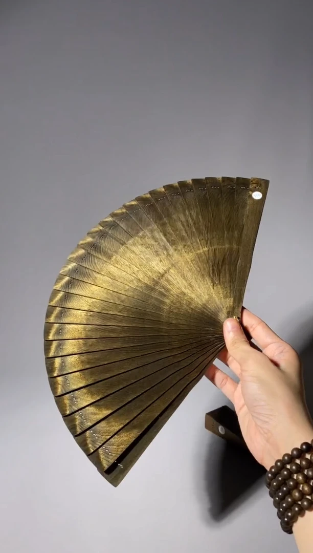 金丝楠豆*516号21cm乌木金丝楠小叶桢楠扇子