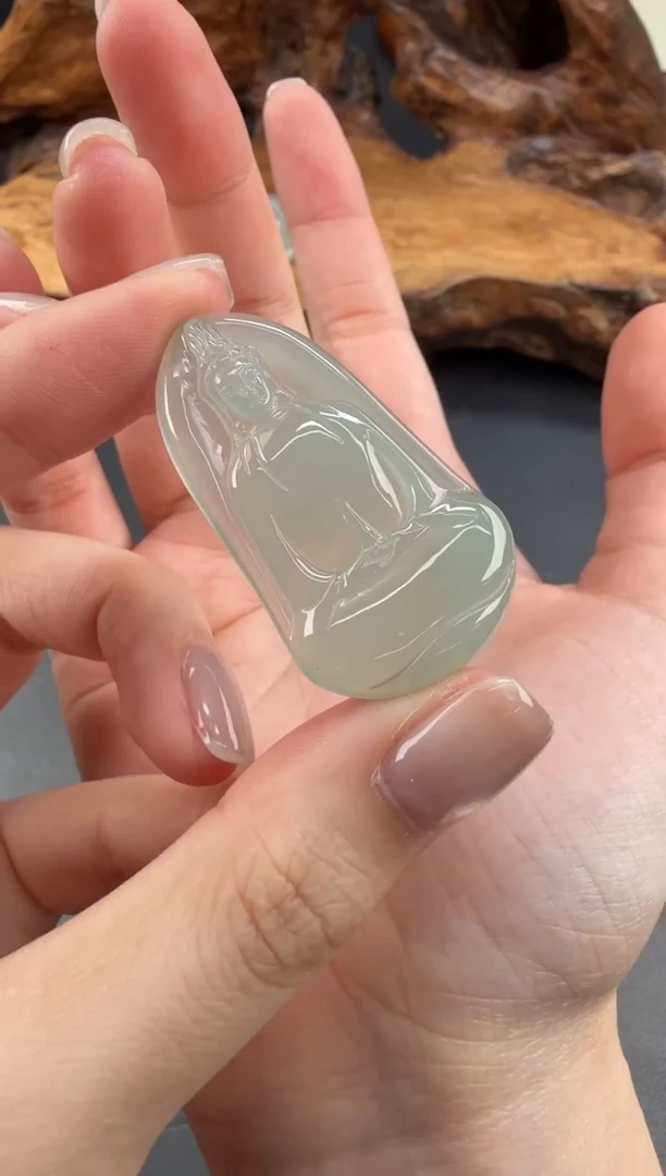 吊坠(不含链)未镶嵌翡翠翡翠饰品-45 素衣