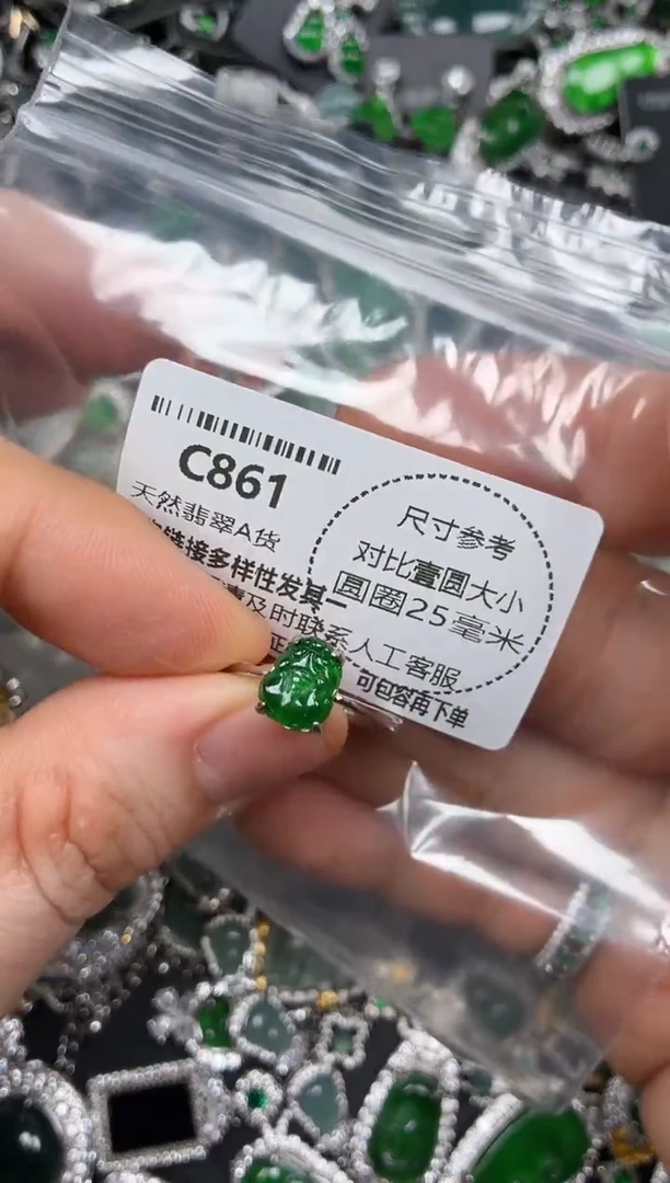 颈饰未镶嵌翡翠C861戒指