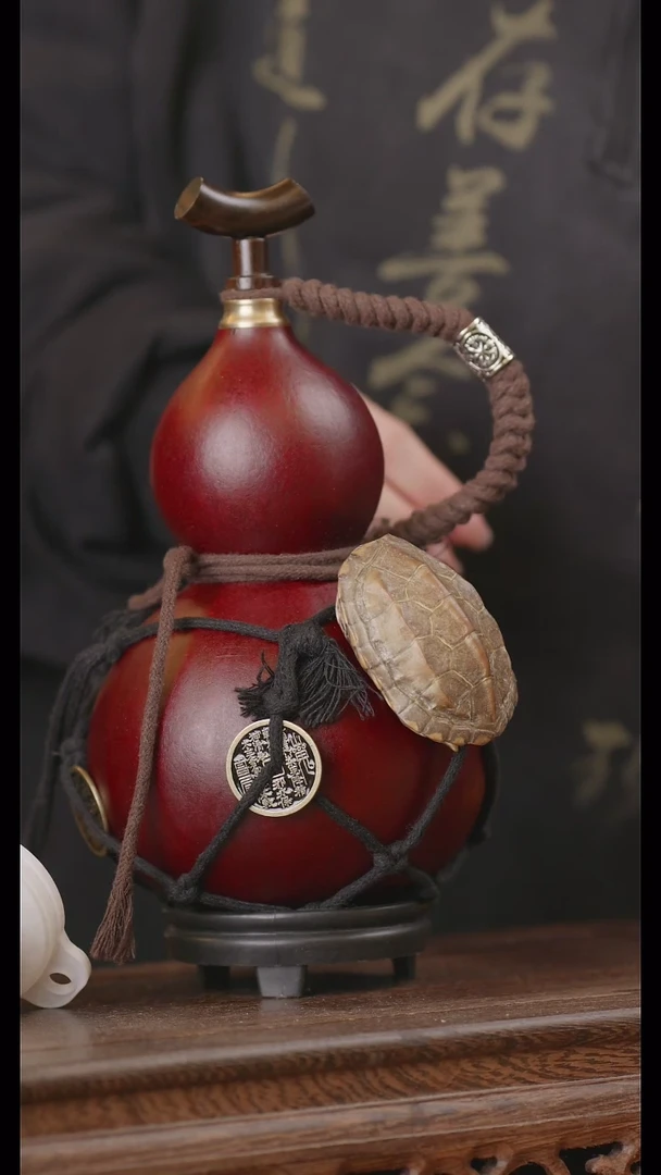 【闪购商品】322号精品天然大漆工艺防渗内胆酒葫芦~