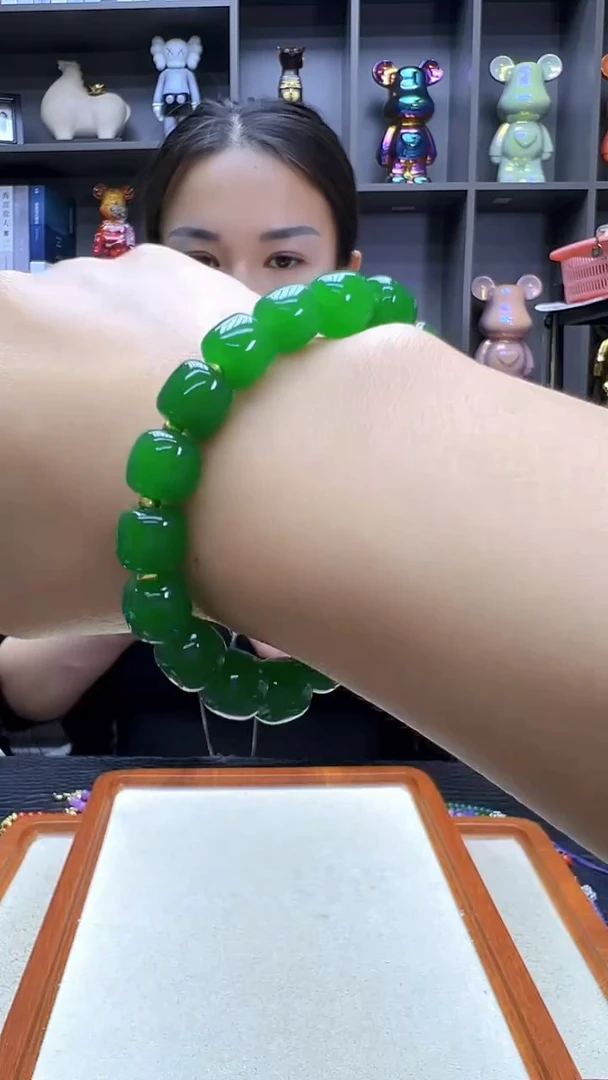 翡翠14K金镶嵌颈饰沉白diy劲饰