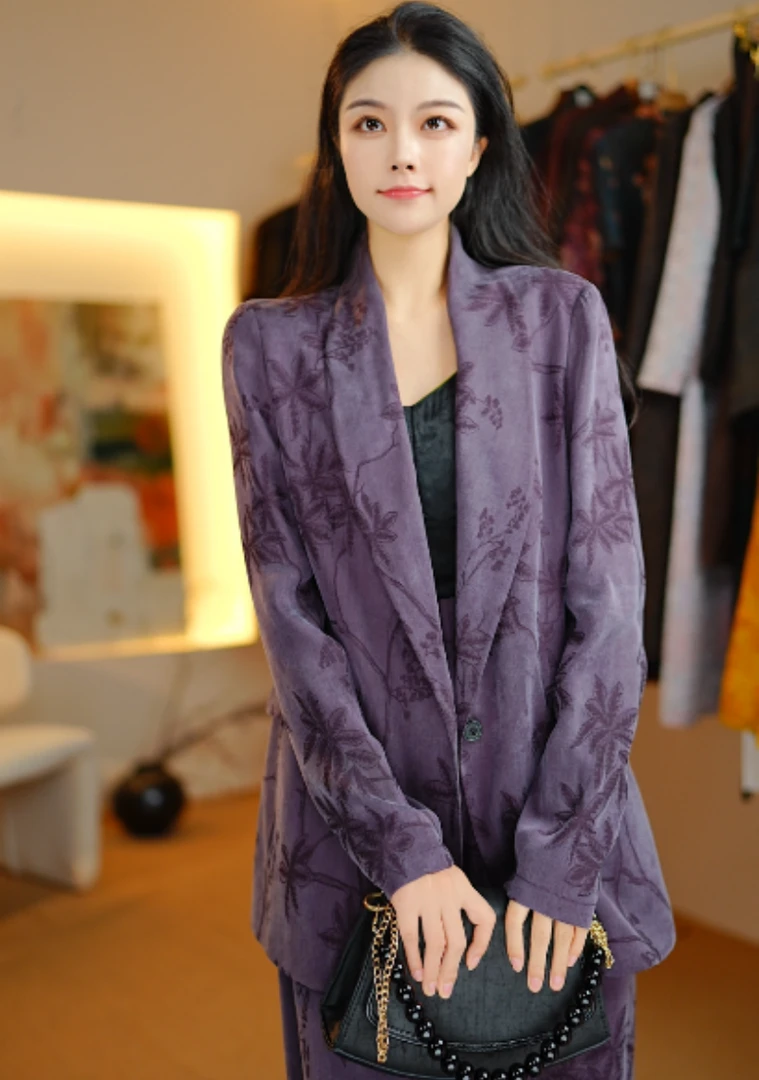 【紫苑含芳】新中式夏季专柜高端定制裤子+外套