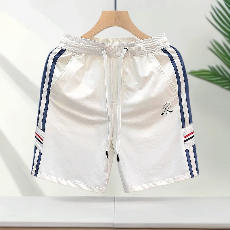 休闲五分裤男士高端质感拼色短裤潮牌潮流时尚薄款外穿百搭中裤男