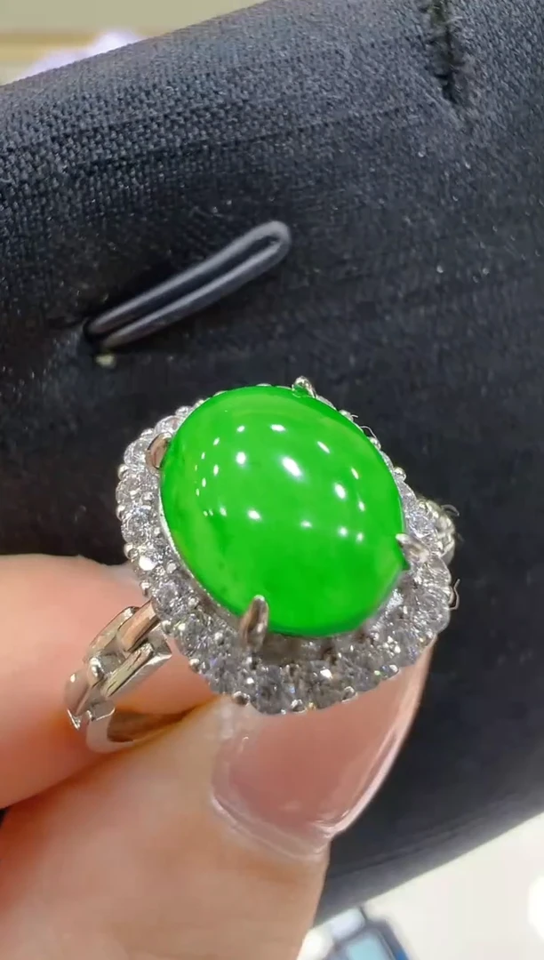 银S925镶嵌戒指翡翠多样性团购发一件