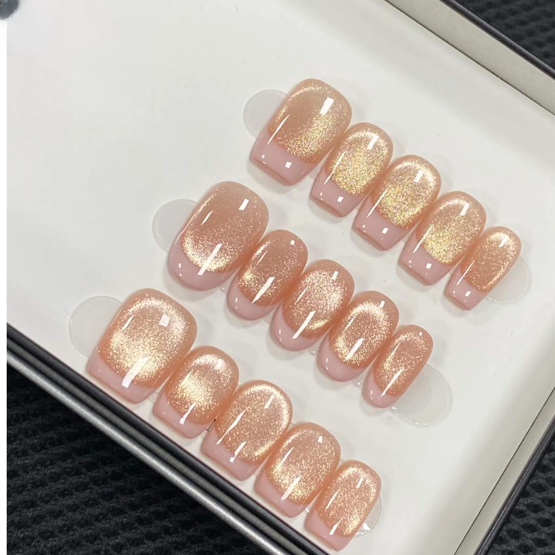 设计师专款【桃桃奶盖】纯手工轻奢穿戴甲JD1611