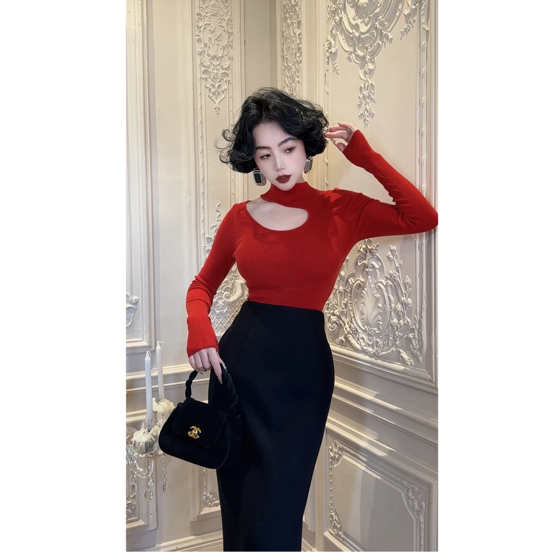 LYXJ【邦尼克午夜】秋冬季收腰显瘦高弹不挑人三色亲肤羊毛打底衫