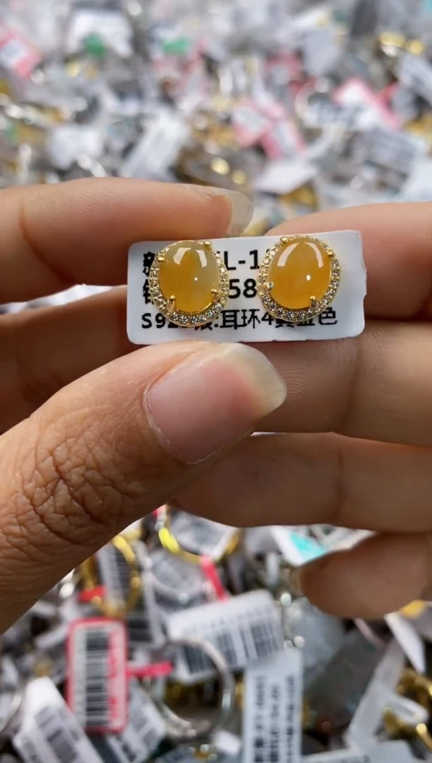 银S925镶嵌戒指翡翠3333----5