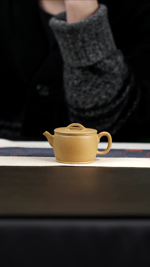 茶壶紫砂金黄墨绿汉瓦，100cc