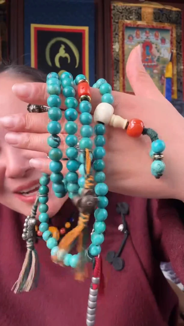 无非金属藏地绿色古珠