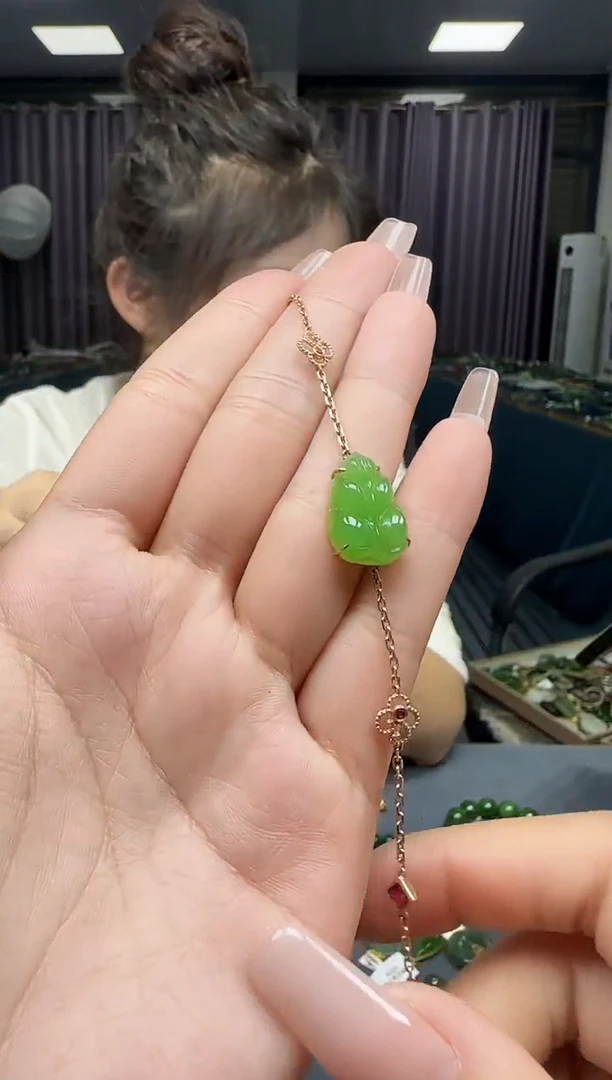 【闪购商品】和田玉手链18K金镶嵌1