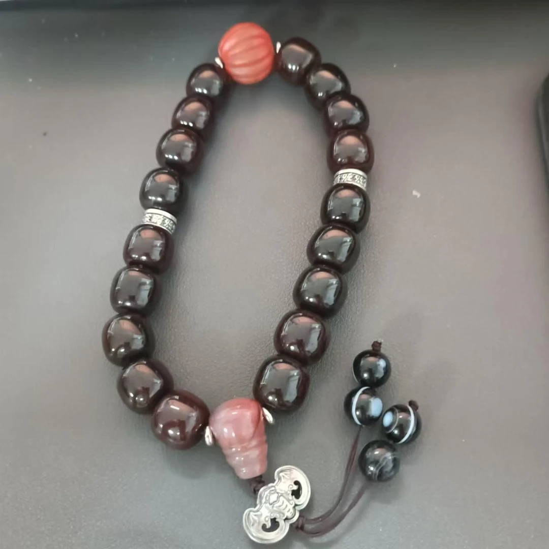 【宝韵】桶型糖球玛瑙 南红瓜珠 手串KC7821