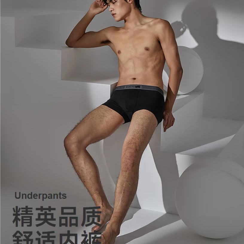 线下尾货80支兰精莫代尔面料宽边腰头时尚透气吸汗无痕腿男士内裤