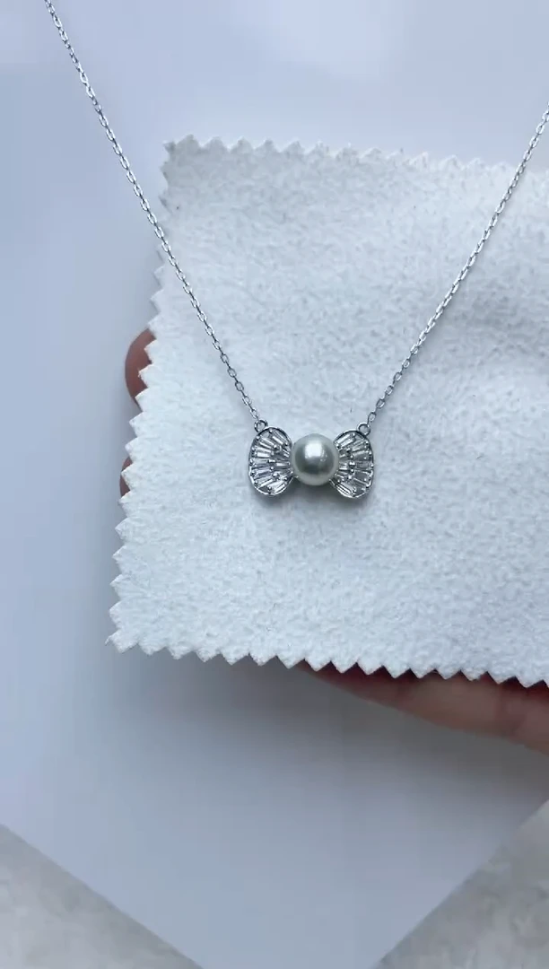 【闪购商品】海水珍珠颈饰银S925镶嵌海水珍珠项链