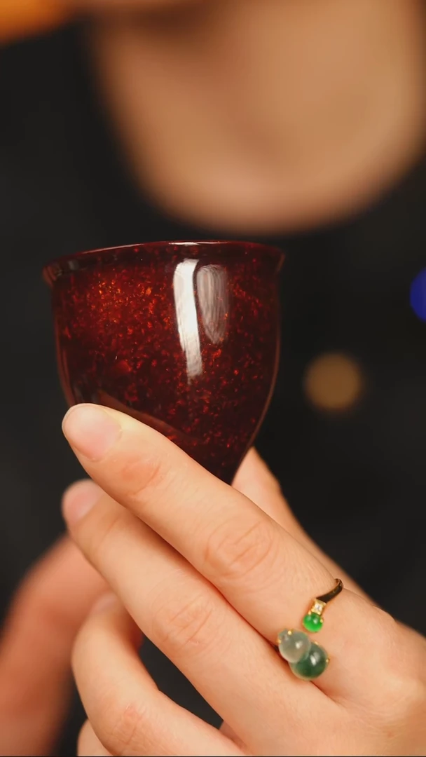 @洒金黑金2个客杯@非遗大漆