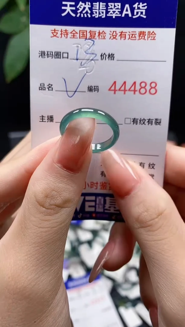 翡翠戒指未镶嵌 天然翡翠戒圈4488