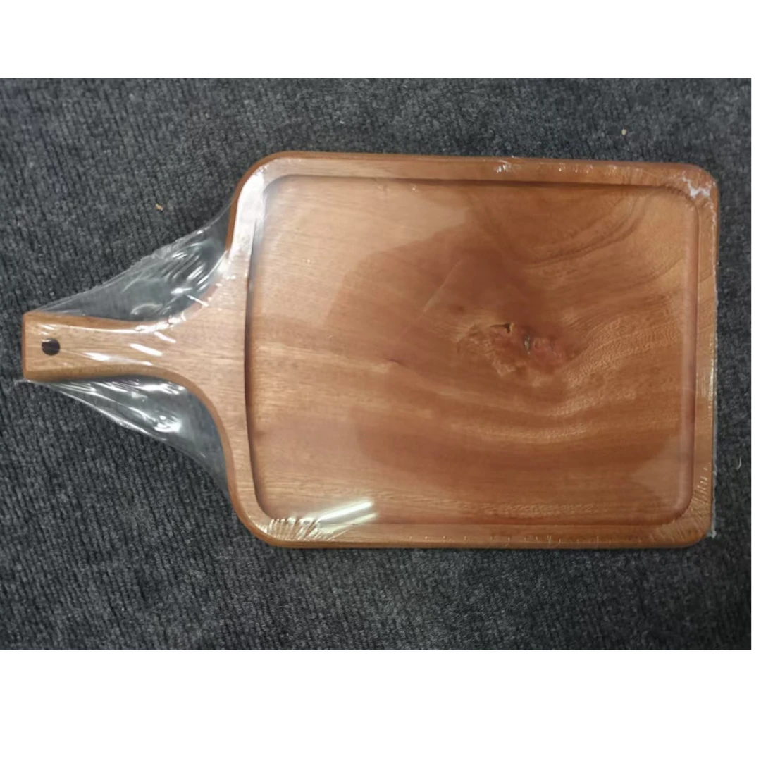 Hisize何适菜板实木切菜板木手柄砧板披萨牛排直柄38*26板带凹槽