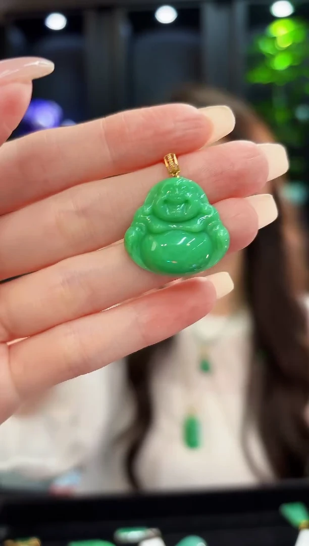 吊坠(不含链)18K金镶嵌翡翠 缅料A货/支持复检/一件