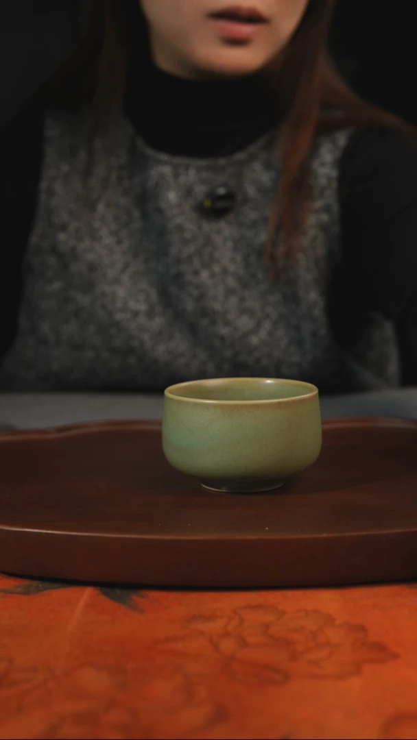 杯子禅定 柴烧 汝州原产地原矿仿古老釉