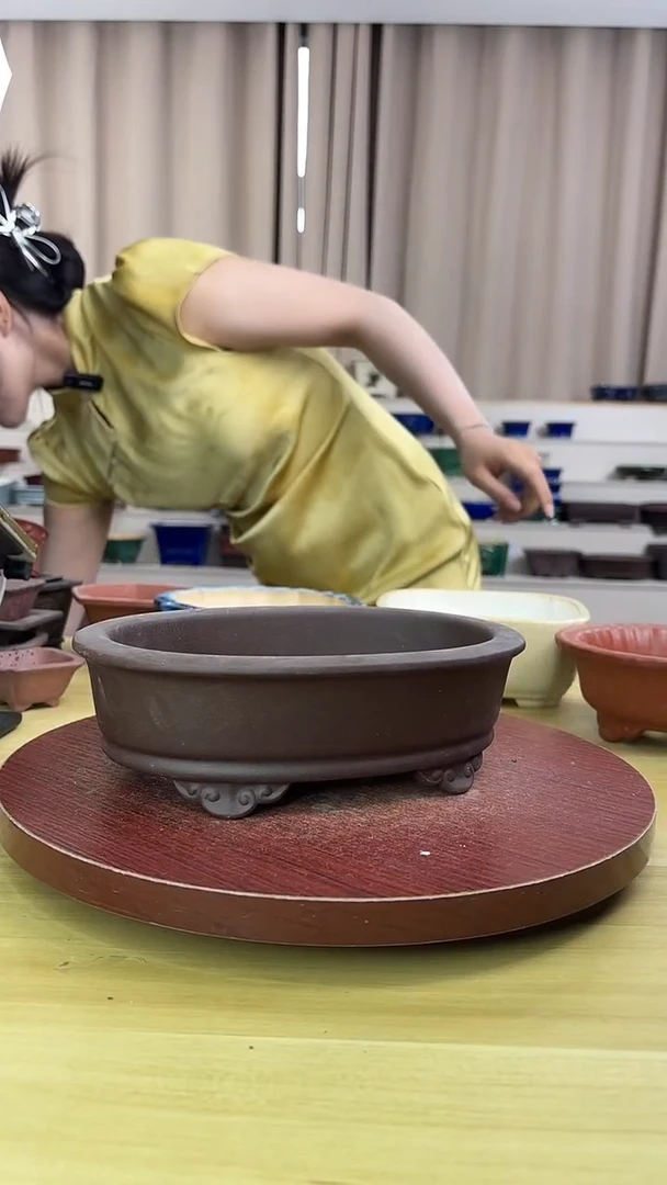 紫砂花盆浅草紫砂花盆微瑕