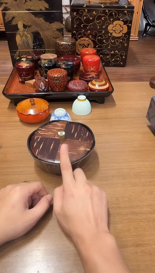 樱皮果子钵  大漆漆器大漆漆器