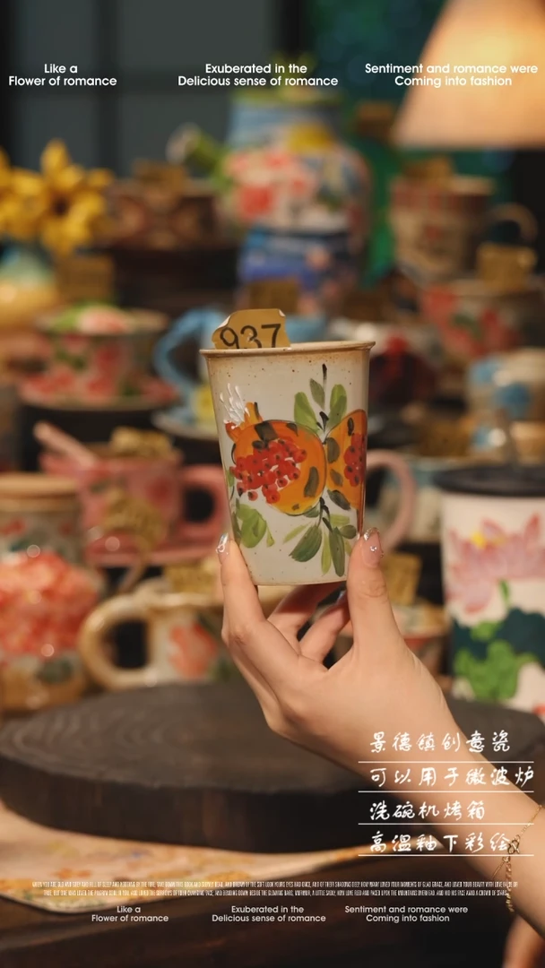 陶瓷景德镇高温釉下彩绘设计师款式