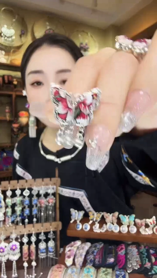 刺绣非遗刺绣民族风戒指