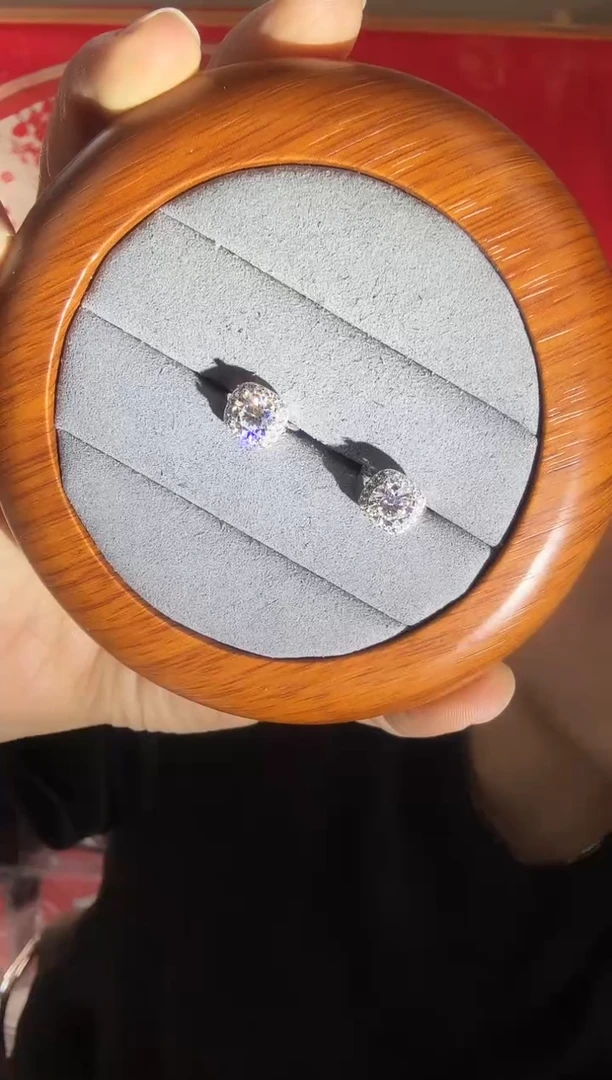 主播定制链接 方形耳扣耳饰1ct
