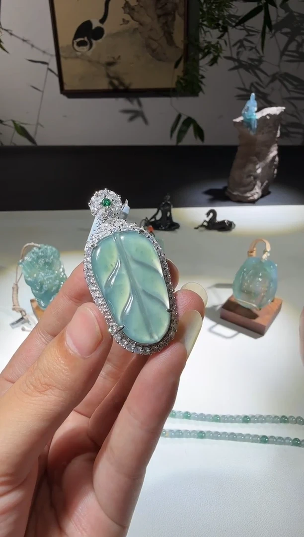 吊坠(不含链)未镶嵌翡翠叶子