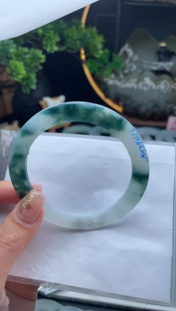 未镶嵌手镯定制翡翠11号飘花手镯