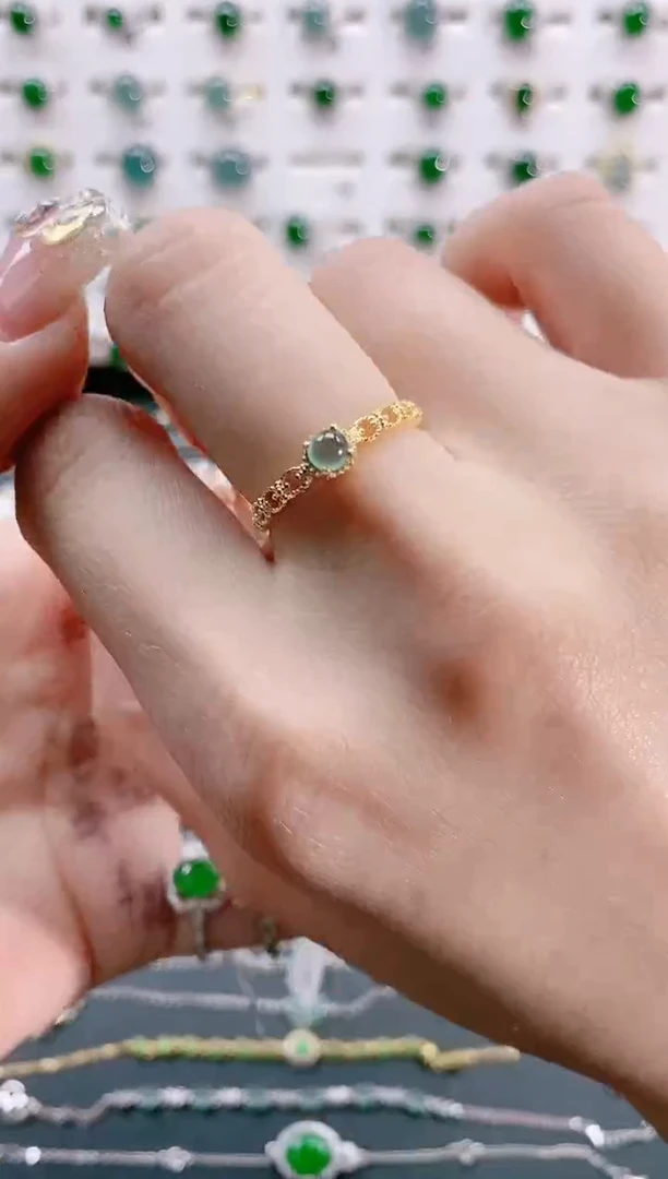 【闪购商品】翡翠戒指银S925镶嵌天然翡翠