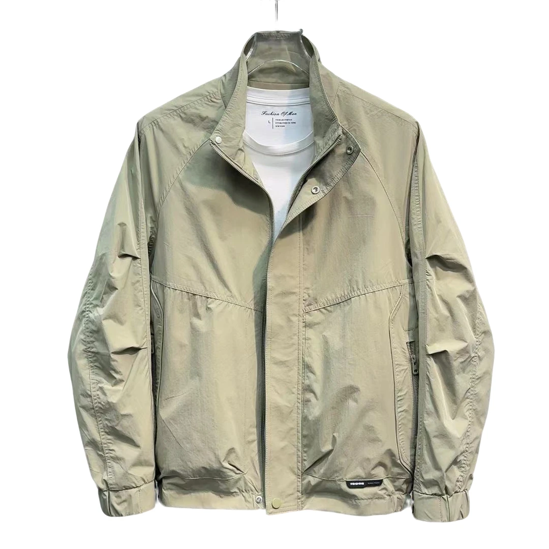 春季新款男士潮流简约时尚帅气户外立领夹克立体裁剪百搭休闲外套