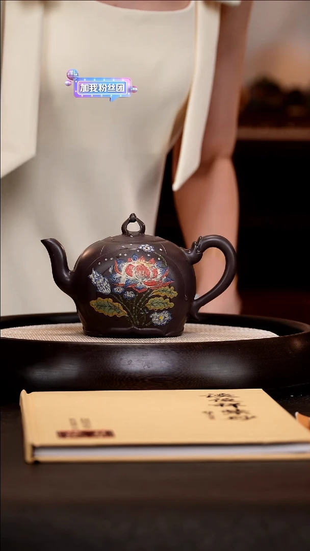 茶壶紫砂TJX16禅莲天青泥300cc