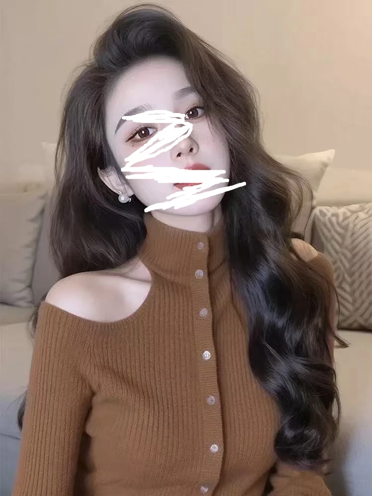 适中厚度针织秋季女长袖毛针织衫上衣设计感女装