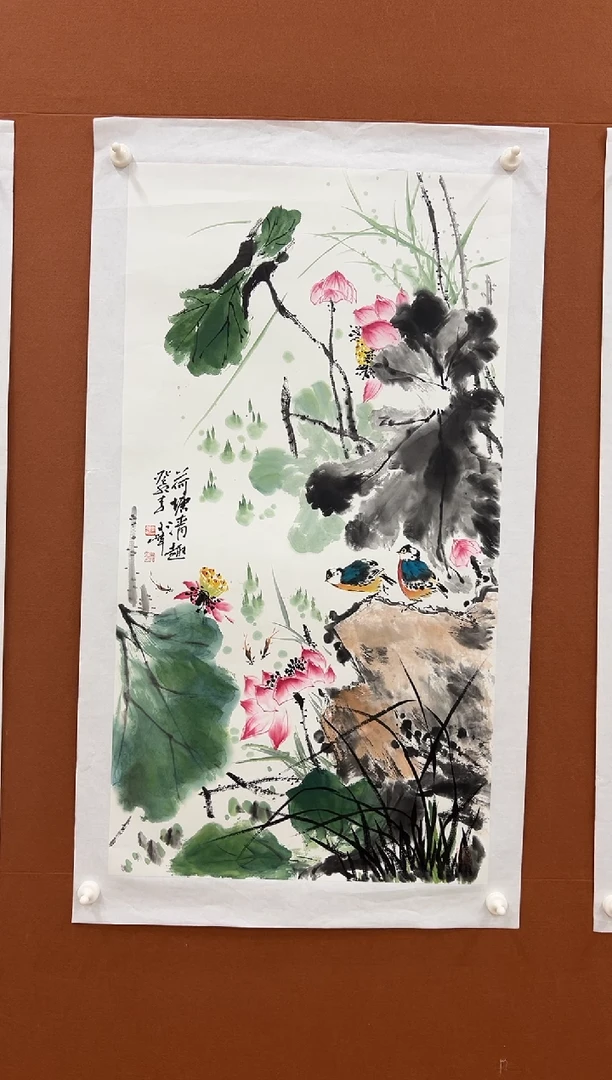 国画李文峰三尺整张花鸟