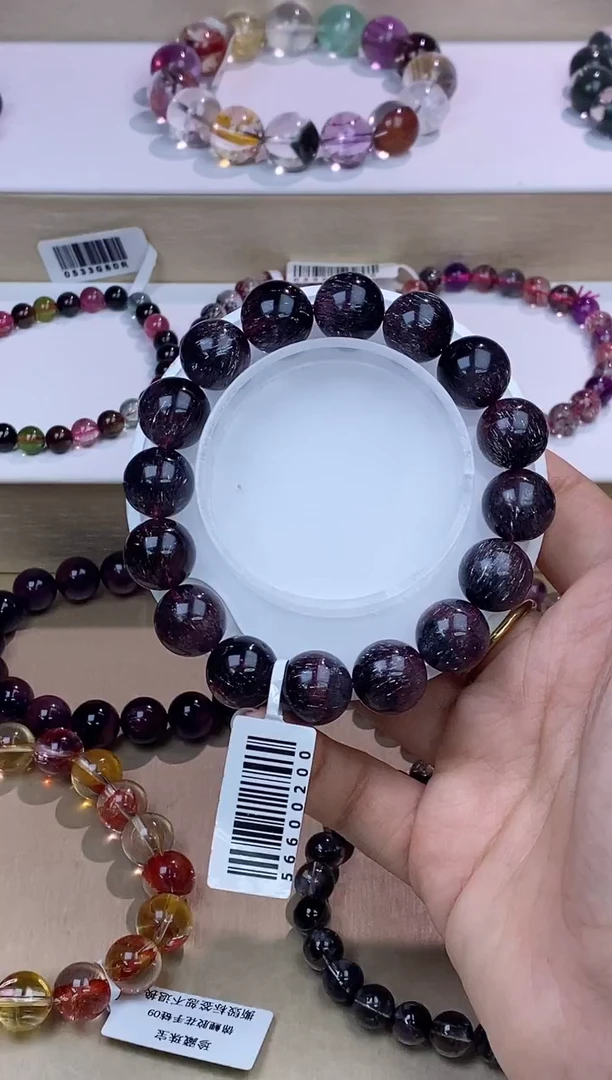 水晶手链未镶嵌黑烟花超七13m+