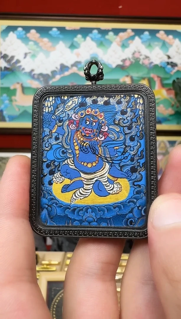 吊坠不动-热贡纯手绘唐卡吊坠