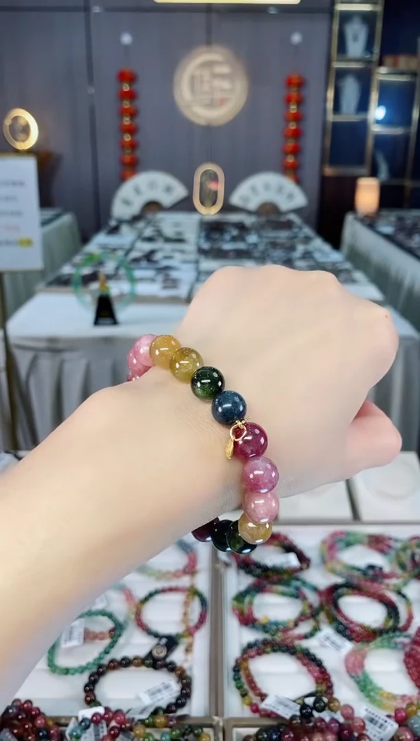 未镶嵌老矿碧玺单圈手串10mm+碧玺hon多样性发货一条