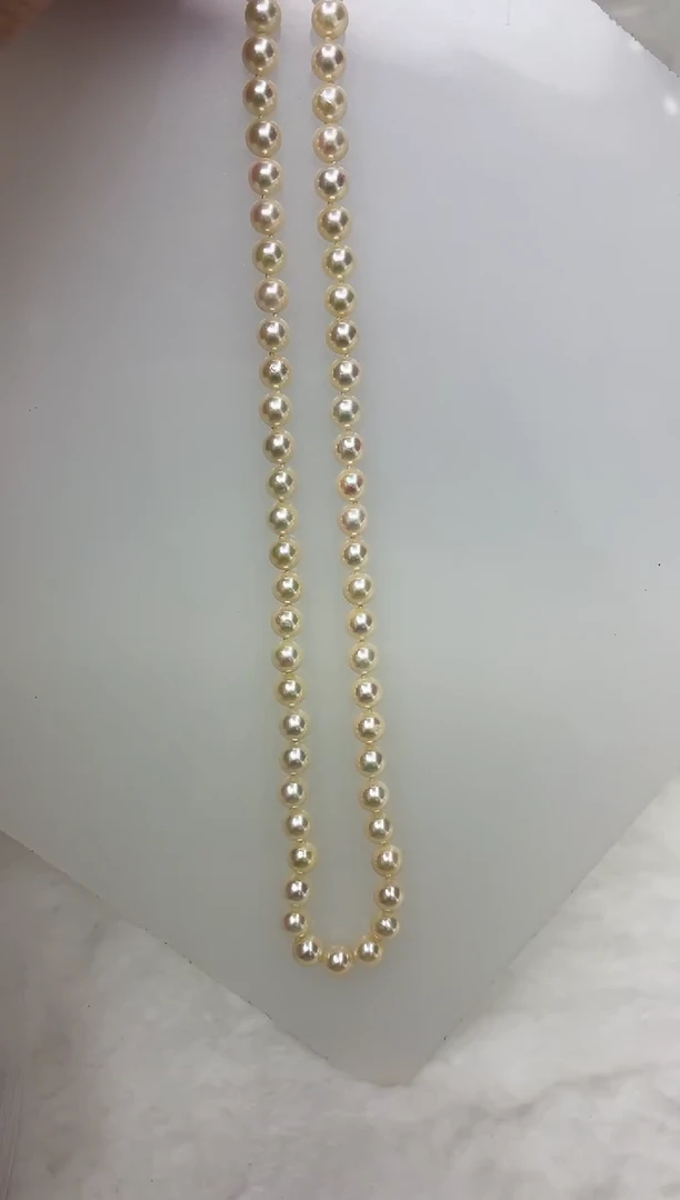 未镶嵌DA海水珍珠羽皇金串链6-7 y1165