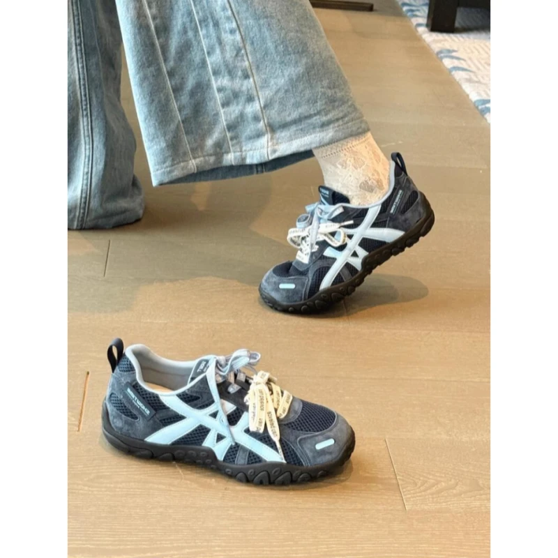 厚底阿甘鞋女款2025新款夏季网面软底复古德训鞋百搭休闲运动鞋子