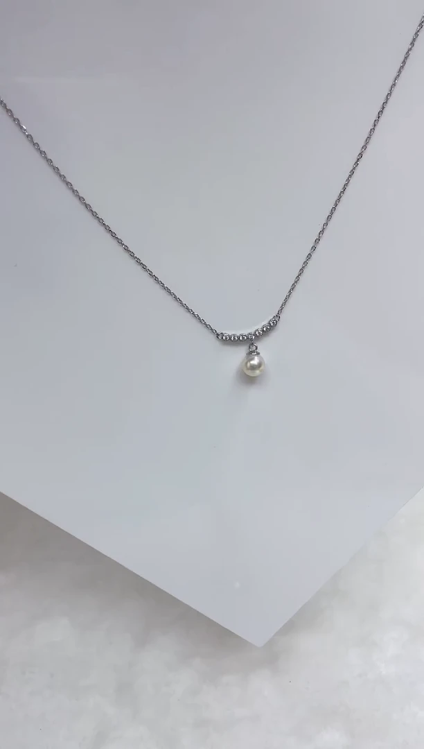 海水珍珠银S925镶嵌颈饰海水珍珠项链