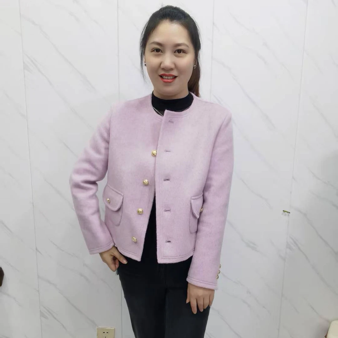 新款时尚洋气百搭短款大衣4569