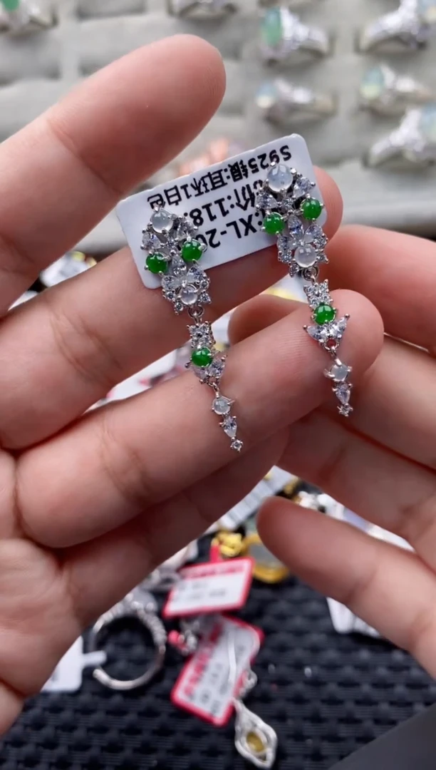 【闪购商品】翡翠戒指银S925镶嵌666666---8