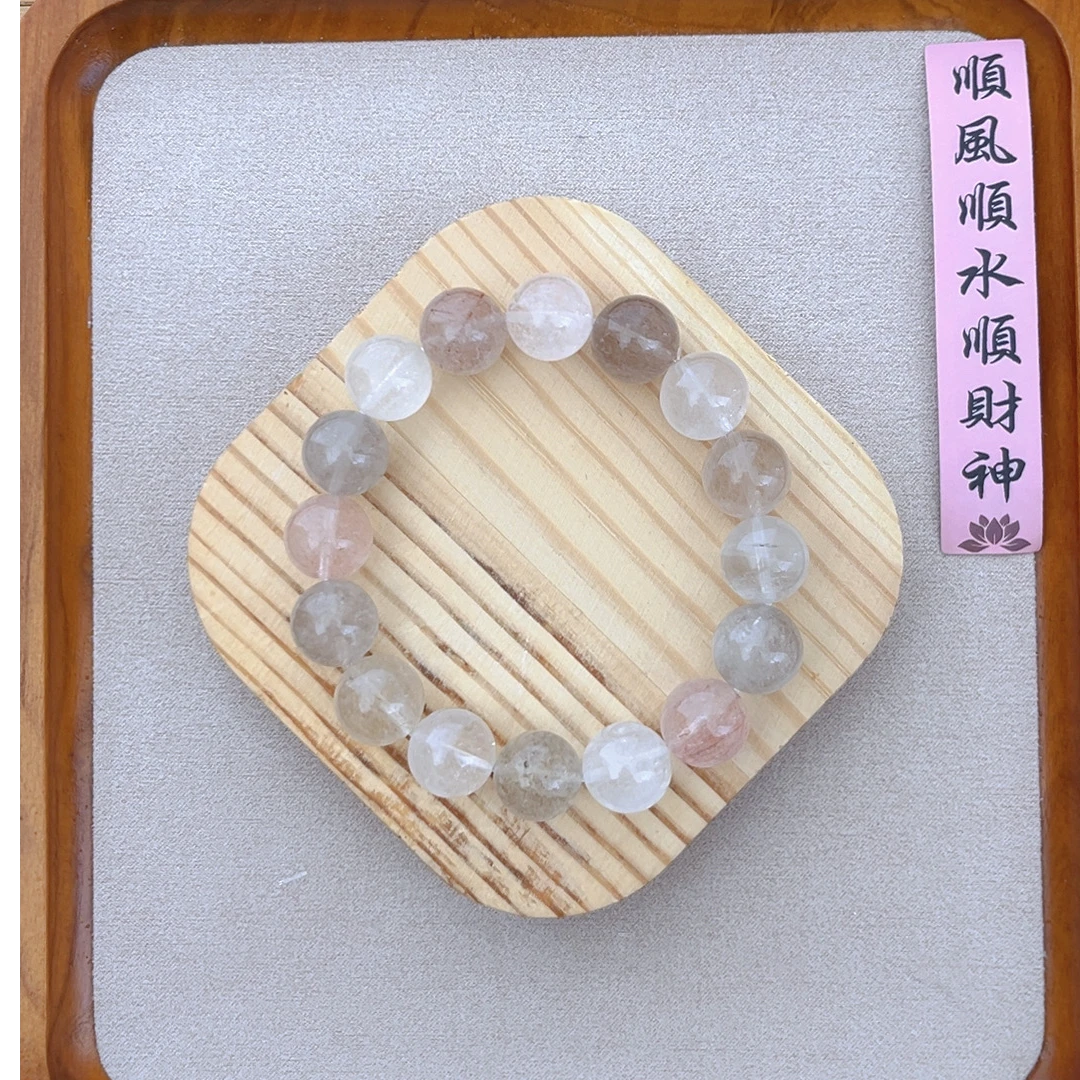 【亿诺黄金】天然兔毛水晶手串时尚百搭