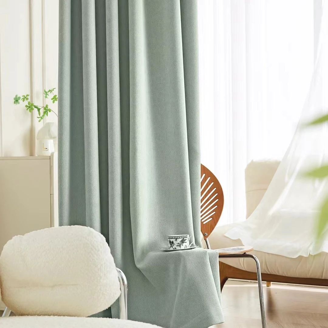 众华卧室窗帘全遮光2025新款客厅超柔尼尔遮光家用隔热防晒飘窗