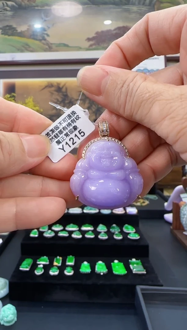 颈饰18K金镶嵌翡翠Y1215佛公