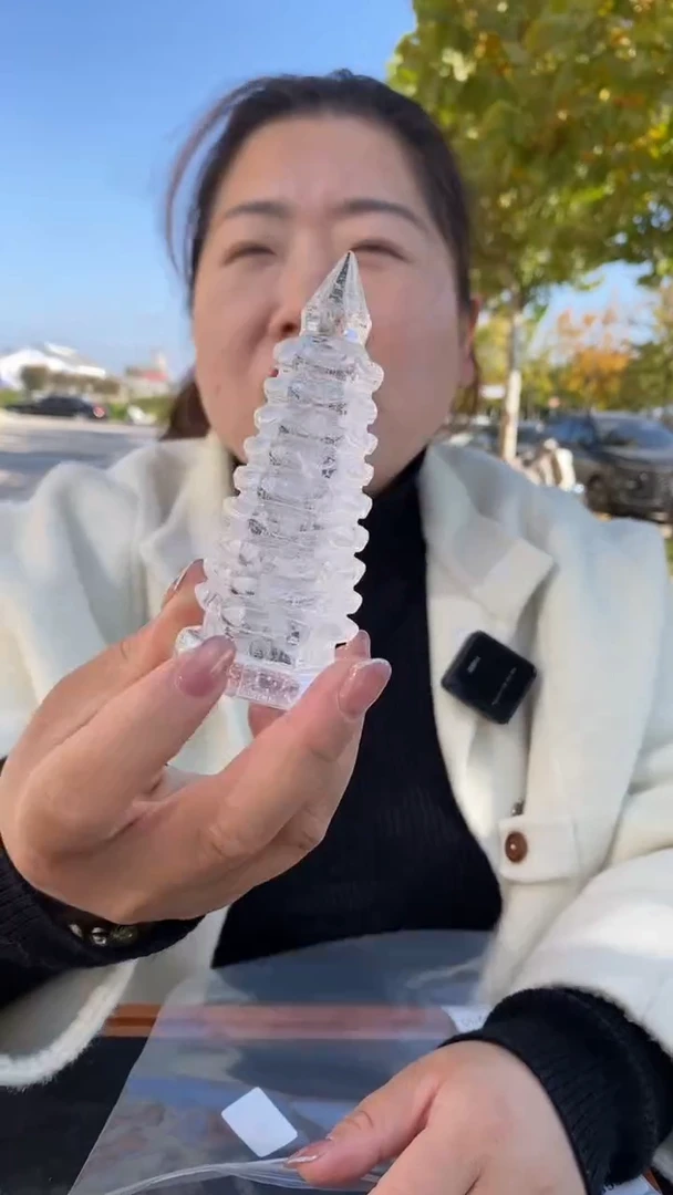 未镶嵌珠宝半成品水晶白水晶文昌塔D643