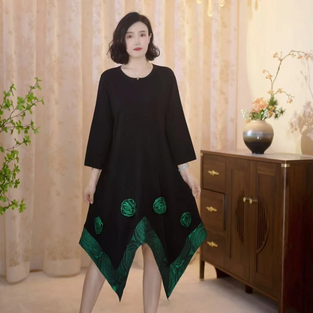 【X042】2025新款山羊绒时尚百搭宽松针织连衣裙